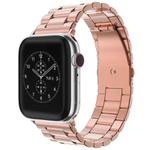 For Apple Watch 46mm / 49mm / 45mm / 44mm xDfind Three Beads Fold Buckle Stainless Steel Watch Band(Rose Gold)