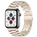 For Apple Watch 46mm / 49mm / 45mm / 44mm xDfind Three Beads Fold Buckle Stainless Steel Watch Band(Starlight)