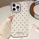 For iPhone 14 Pro Glitter Powder Polka Dots Rhinestone Large Hole Phone Case(White)
