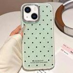 For iPhone 14 / 13 Glitter Powder Polka Dots Rhinestone Large Hole Phone Case(Green)