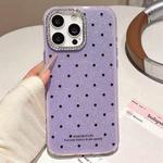 For iPhone 12 / 12 Pro Glitter Powder Polka Dots Rhinestone Large Hole Phone Case(Purple)