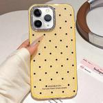 For iPhone 11 Pro Max Glitter Powder Polka Dots Rhinestone Large Hole Phone Case(Yellow)