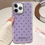For iPhone 11 Pro Max Glitter Powder Polka Dots Rhinestone Large Hole Phone Case(Purple)