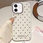For iPhone 11 Glitter Powder Polka Dots Rhinestone Large Hole Phone Case(White)