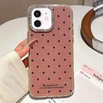 For iPhone 11 Glitter Powder Polka Dots Rhinestone Large Hole Phone Case(Red)