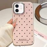 For iPhone 11 Glitter Powder Polka Dots Rhinestone Large Hole Phone Case(Pink)