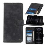 For iPhone 12 / 12 Pro Antelope Texture Magnetic Buckle Horizontal Flip PU Leather Case with Card Slots & Wallet & Holder(Black)