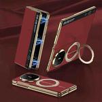 For Huawei Mate X6 GKK Full Cover Flip Phone Leather Case with Magnetic Rotating Stand(Red)