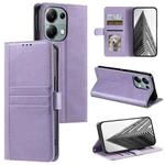 For OPPO Reno13 Pro Simple 6-Card Wallet Leather Phone Case(Purple)