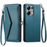 For OPPO Reno13 Pro Wallet Multi-card Slot Leather Phone Case with Lanyard(Green)