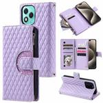 For Honor 400 Lite Glitter Lattice Zipper Wallet Leather Phone Case(Purple)
