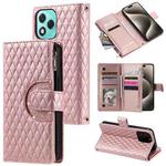 For Honor 400 Lite Glitter Lattice Zipper Wallet Leather Phone Case(Rose Gold)