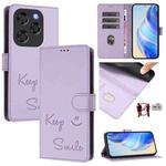 For Coolpad X100 Smile Embossing RFID Leather Phone Case(Light Purple)