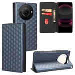 For Sharp Aquos R8 Pro / Leica Leitz Phone 3 Cubic Grid Texture Flip Leather Phone Case(Blue)