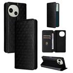 For Sharp Aquos R10 / R9 Cubic Grid Texture Flip Leather Phone Case(Black)