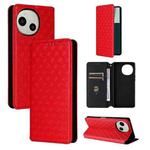 For Sharp Aquos R10 / R9 Cubic Grid Texture Flip Leather Phone Case(Red)