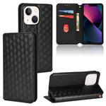 For iPhone 13 mini Cubic Grid Texture Flip Leather Phone Case(Black)