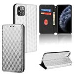 For iPhone 11 Pro Max Cubic Grid Texture Flip Leather Phone Case(Silver)