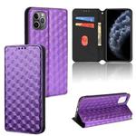 For iPhone 11 Pro Max Cubic Grid Texture Flip Leather Phone Case(Purple)