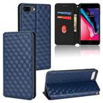 For iPhone 6 Plus / 7 Plus / 8 Plus Cubic Grid Texture Flip Leather Phone Case(Blue)