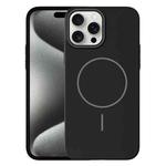 For iPhone 15 Pro Thin Circle PC Injection MagSafe Phone Case(Black)