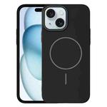 For iPhone 15 Plus Thin Circle PC Injection MagSafe Phone Case(Black)