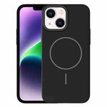 For iPhone 14 Plus Thin Circle PC Injection MagSafe Phone Case(Black)