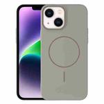 For iPhone 14 Plus Thin Circle PC Injection MagSafe Phone Case(Titanium Gray)