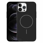For iPhone 12 Pro Thin Circle PC Injection MagSafe Phone Case(Black)