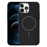 For iPhone 12 Pro Max Thin Circle PC Injection MagSafe Phone Case(Black)