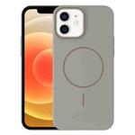 For iPhone 12 Thin Circle PC Injection MagSafe Phone Case(Titanium Gray)