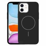 For iPhone 11 Thin Circle PC Injection MagSafe Phone Case(Black)