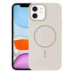 For iPhone 11 Thin Circle PC Injection MagSafe Phone Case(Rock Beige)