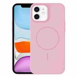 For iPhone 11 Thin Circle PC Injection MagSafe Phone Case(Cherry Pink)