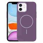 For iPhone 11 Thin Circle PC Injection MagSafe Phone Case(Sunset Purple)