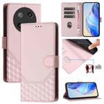 For Coolpad C16 Honeycomb Embossing RFID Leather Phone Case(Pink)
