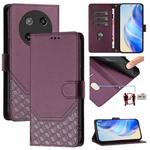 For Coolpad C16 Honeycomb Embossing RFID Leather Phone Case(Violet)