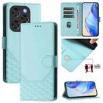 For Coolpad X100 Honeycomb Embossing RFID Leather Phone Case(Mint Green)