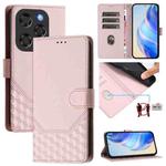 For Coolpad X100 Honeycomb Embossing RFID Leather Phone Case(Pink)