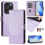 For Coolpad X100 Honeycomb Embossing RFID Leather Phone Case(Light Purple)