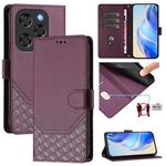 For Coolpad X100 Honeycomb Embossing RFID Leather Phone Case(Violet)