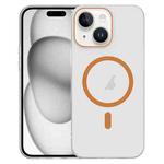 For iPhone 15 Clear PC Injection MagSafe Phone Case(Orange)