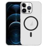 For iPhone 12 Pro Max Clear PC Injection MagSafe Phone Case(Black)