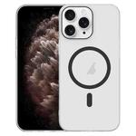 For iPhone 11 Pro Max Clear PC Injection MagSafe Phone Case(Black)