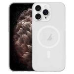 For iPhone 11 Pro Max Clear PC Injection MagSafe Phone Case(White)