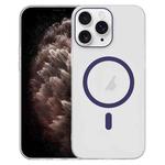 For iPhone 11 Pro Max Clear PC Injection MagSafe Phone Case(Dark Purple)