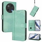 For Coolpad C16 Line Splicing Buckle Retro Leather Phone Case(Mint Green)