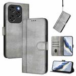 For Coolpad X100 Line Splicing Buckle Retro Leather Phone Case(Grey)