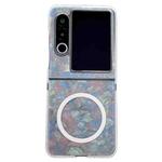 For ZTE nubia Flip2 Pearlescent Shell Texture MagSafe Phone Case(Beige)