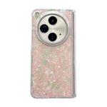 For OPPO Find N3 Magnetic Axis Pearlescent Shell Texture Phone Case(Pink Green)